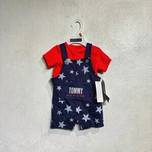Tommy Hilfiger 2-Piece Star Shortall Set Sz 0-3 Months NWT